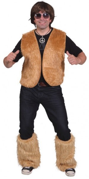 Brown men's fur vest