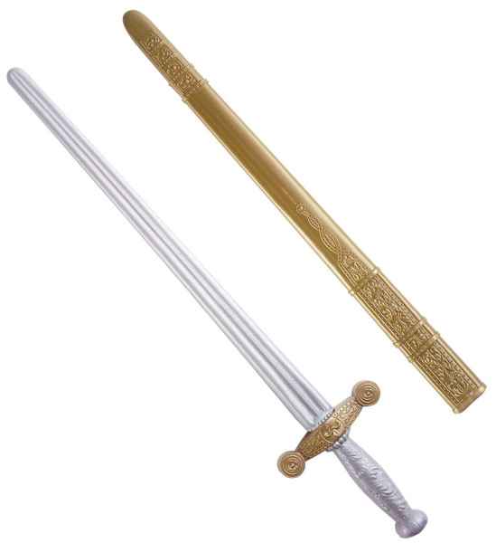 Épée de chevalier argent-doré 75cm