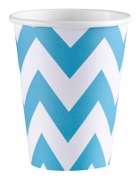 8 cute jagged paper cups Caribbean blue