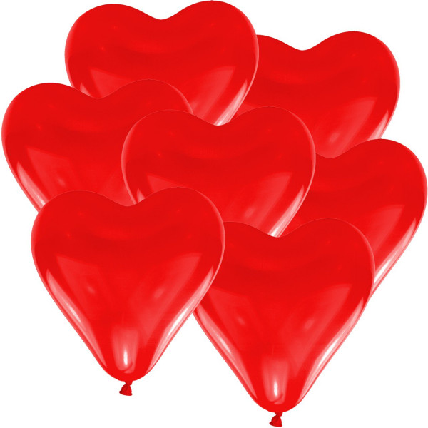 10 palloncini cuore rossi 30cm