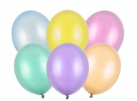 100 Partystar metallic Ballons pastell 23cm