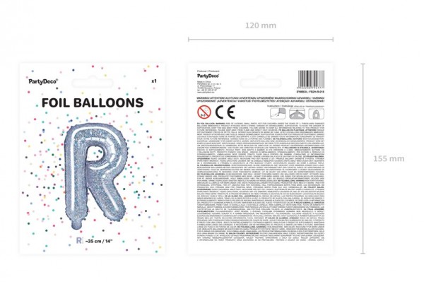 Holografischer R Folienballon 35cm 2