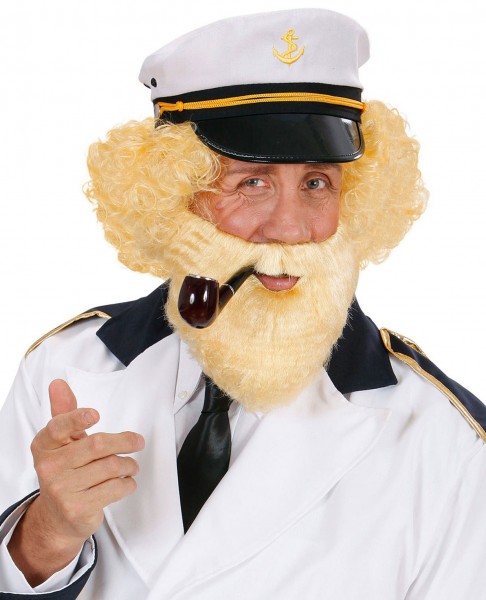 Barba de marinero claro con bigote 4