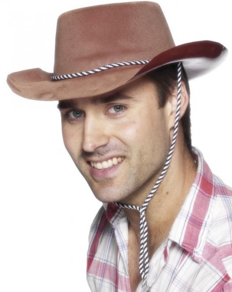 Brązowy filcowy kowbojski kapelusz
