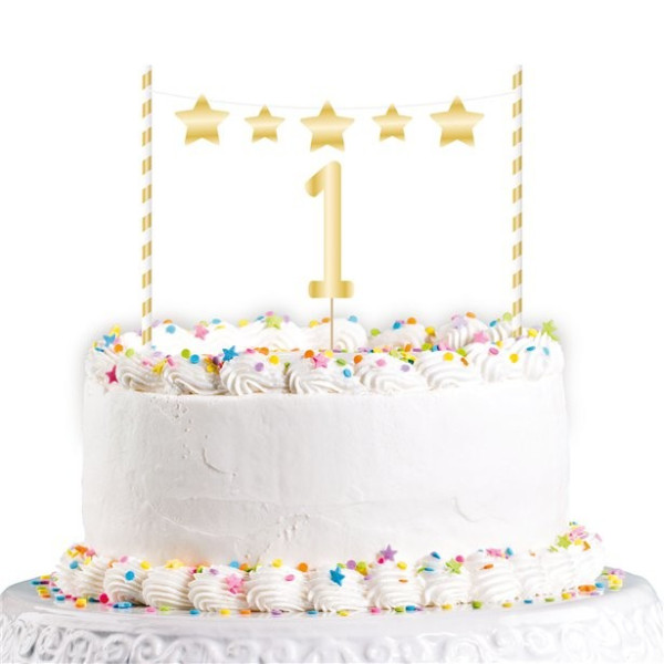Cake topper 1° compleanno oro 19cm