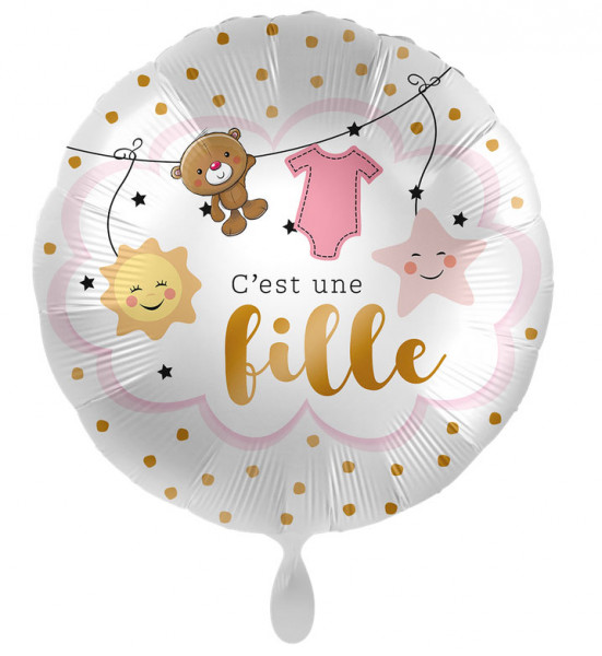 Welcome Baby Girl Folienballon FR 43cm