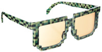Crazy Pixel Glasses Black and Green Gamer Party