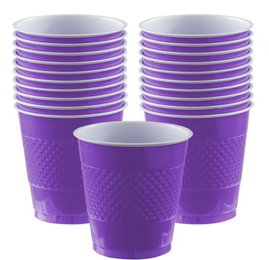 20 lavender plastic cups Basel 266ml