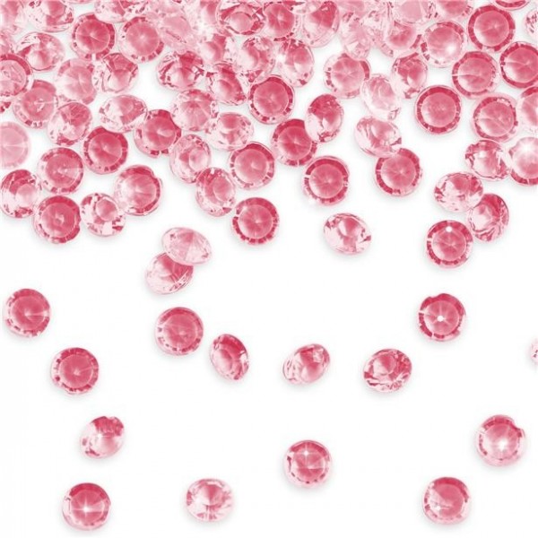 Spridda dekoration rosa diamanter 28g