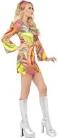Aperçu: Mini-robe de soirée couleur disco années 60