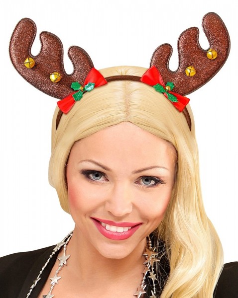 Funny reindeer headband with bells 3