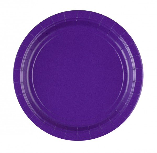 8 platos de papel Partytime violeta 22,8cm