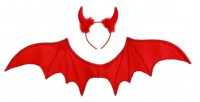 Vista previa: Diablito accesorios alas cuernos rojo
