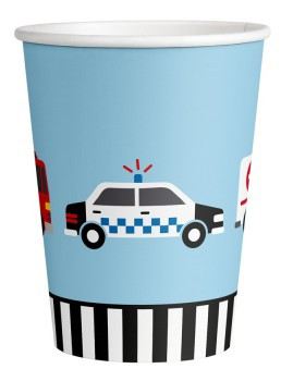 8 car party paper cups 250ml