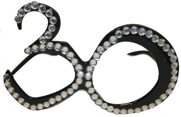 Feestbril Diamond 30 zwart