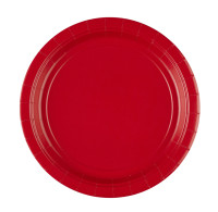 8 czerwonych papierowych talerzy Partytime 22,8 cm