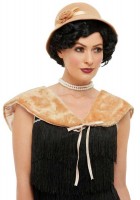 Preview: 1920s hat and stole for women beige