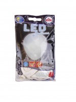 5 Glowing Partynight LED balloons white 23cm