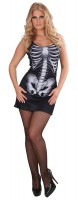 Preview: Short 3D skeleton dress for women black
