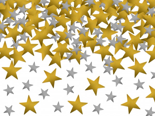 Confettis étoiles en or et argent 7g