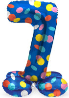 Standing number 7 balloon confetti rain 41cm