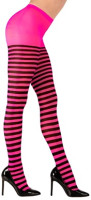 Pink-black striped tights 70 DEN