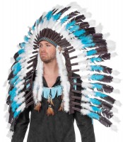 Preview: Maxi Indian headdress turquoise-black
