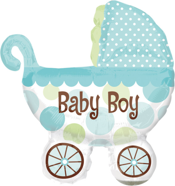 Ballon met buggy voor babyjongen