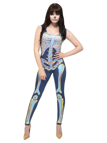 Sexy catsuit de esqueleto para mujer