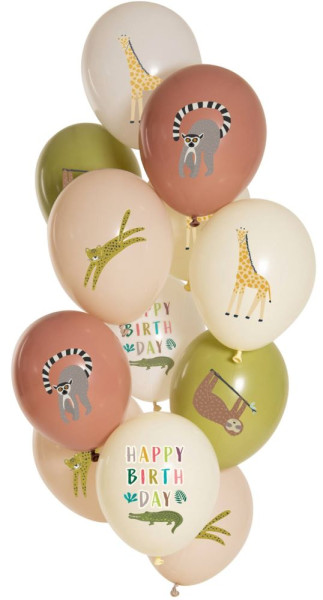 Ramo de globos fiesta cumpleaños 12 zoo 33cm
