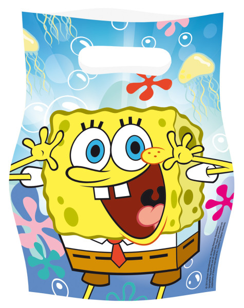 6 borse regalo Spongebob 23x16cm