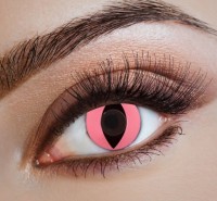 Vista previa: Lentes de contacto anuales ojo de gato rosa-negro