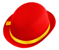 Aperçu: Chapeau melon en feutre rouge pour enfant