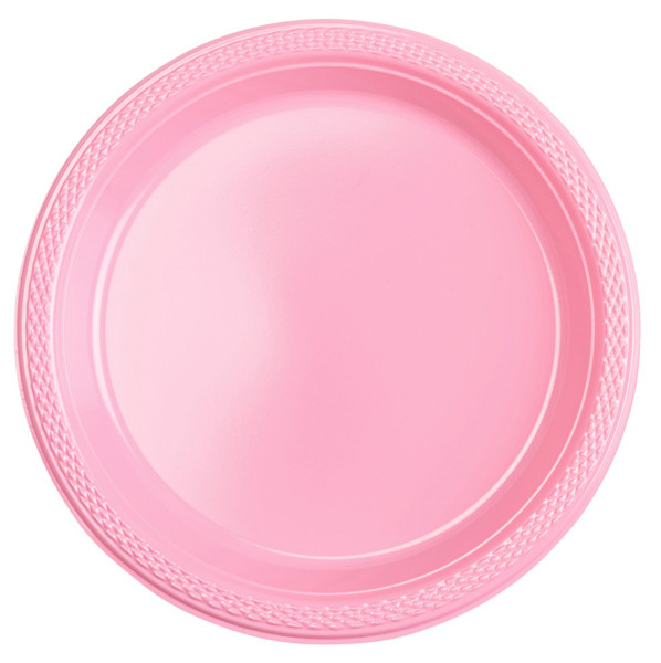 20 assiettes en plastique Mila rose clair 17,7cm