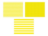 Preview: 6 place mats in a yellow pattern mix 40x30cm