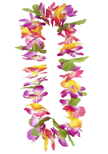 Farverig hawaii blomsterhalskæde