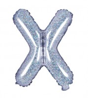 Anteprima: Palloncino olografico X in alluminio 35 cm