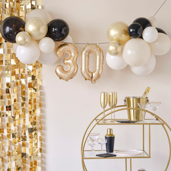 Elegante guirnalda de globos de 30 cumpleaños pieza XX
