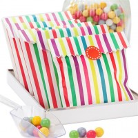 10 sacchetti regalo con strisce colorate 21 x 15 cm