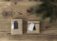 Preview: 12 Black & White Christmas gift tags