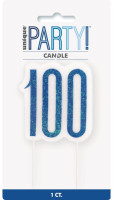 Cake candle Happy 100th Blue 8.5cm