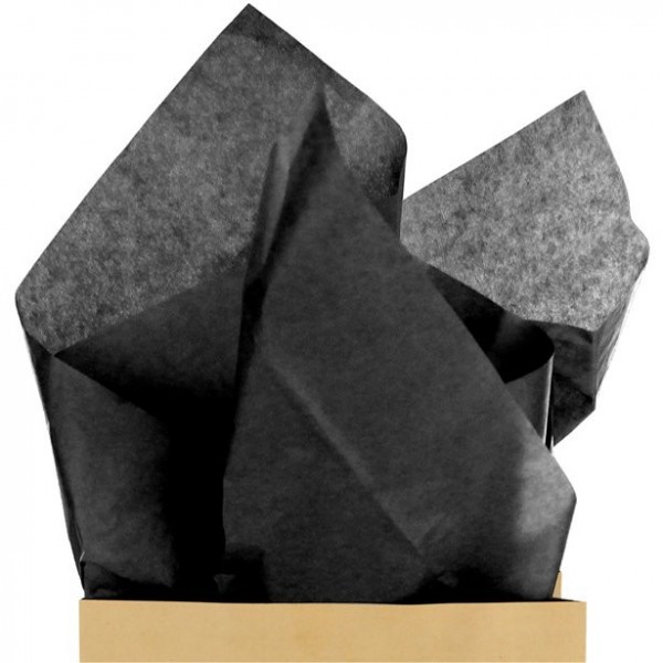 20 feuilles de papier de soie noir 50cm