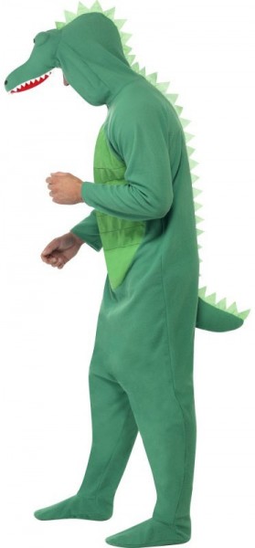 Combinaison costume crocodile à capuche unisexe vert 3