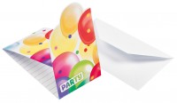 8 Balloon Carnival invitation cards
