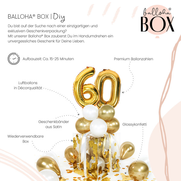 Balloha XL Geschenkbox DIY Gold Celebration 60 3