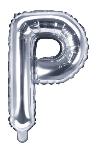 Letter P folie ballon sølv 35cm