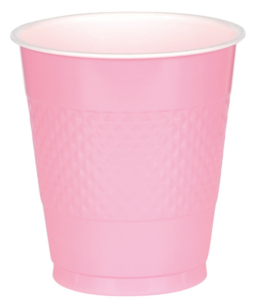 20 gobelets en plastique Mila, rose clair 355 ml