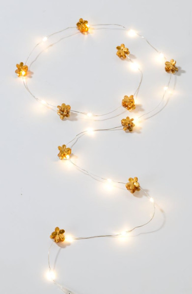 LED Haar-Lichterkette Gold 1m 4
