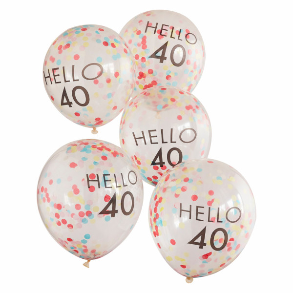 5 Milestone 40`th Eco Balloons 30cm