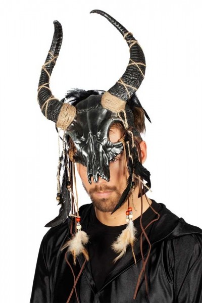 Voodoo Indian buffalo mask svart